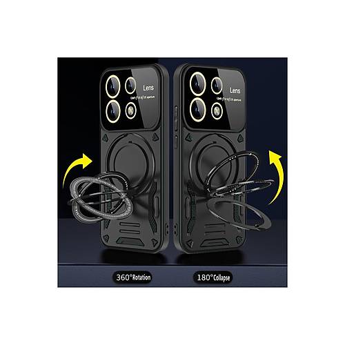 Redmi Note 13 Pro 4G K�l�f Joy Lens Standl� Kapak - Mor