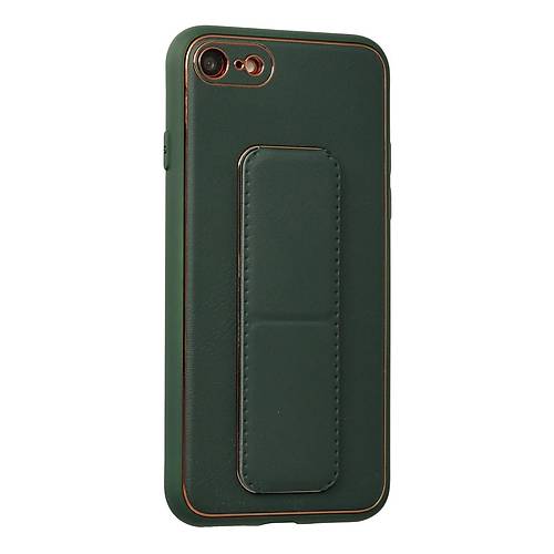 iPhone 7 K�l�f Coco Deri Standl� Kapak - Ye�il