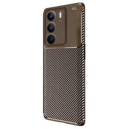 Realme C75 4G Auto Focus Karbon Kapak - Kahverengi
