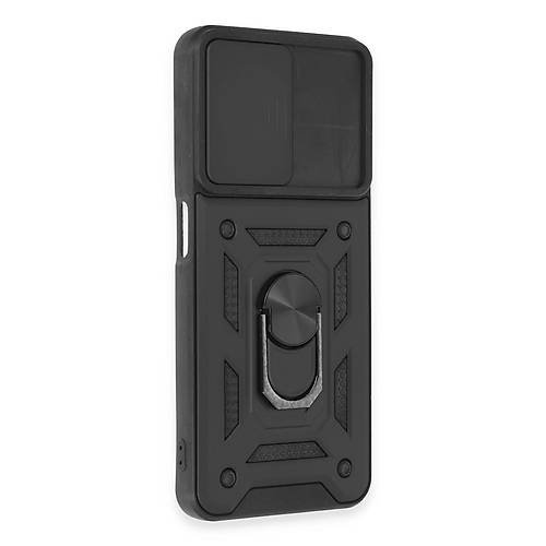 Realme C35 K�l�f Pars Lens Y�z�kl� Silikon - Siyah