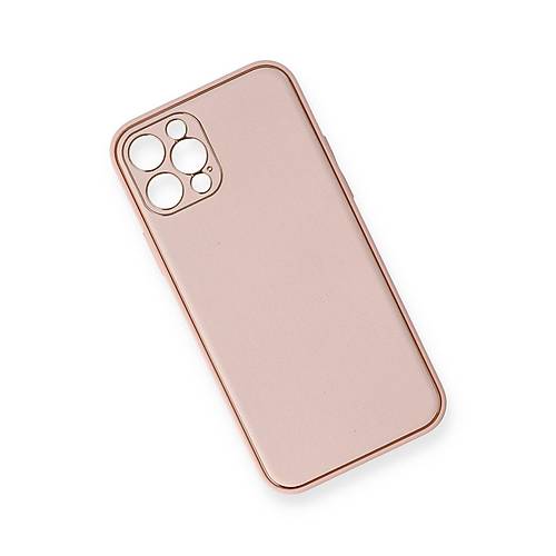 iPhone 12 Pro K�l�f Coco Deri Silikon Kapak - Pembe
