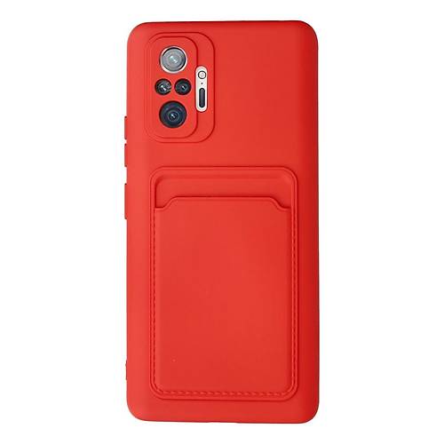 Redmi Note 10 Pro K�l�f Kelvin Kartvizitli Silikon - K�rm�z�