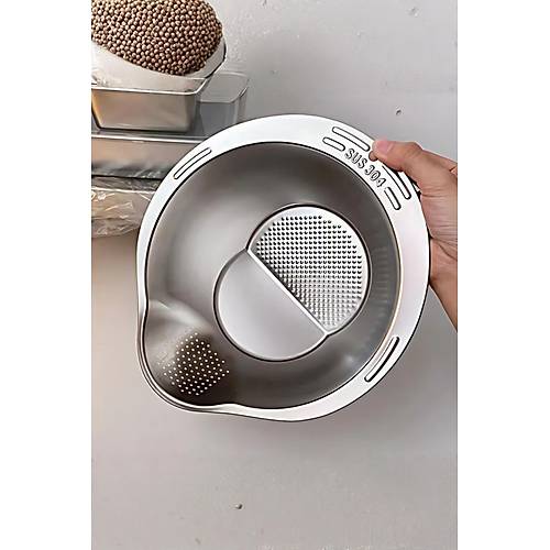 Paslanmaz �elik Makarna Pirin� Sebze Meyve Y�kama S�zgeci 25x27x11 cm