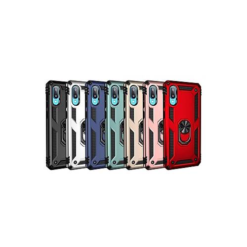Galaxy A02 K�l�f Sofya Y�z�kl� Silikon Kapak - Lacivert