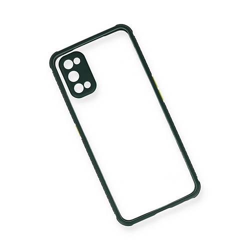 Realme 7 Pro K�l�f Miami �effaf Silikon - Koyu Ye�il
