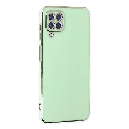 Galaxy A12 K�l�f Volet Silikon - A��k Ye�il