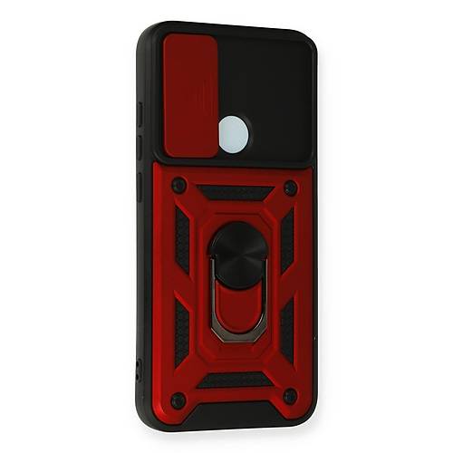 Redmi Note 8 K�l�f Pars Lens Y�z�kl� Silikon - K�rm�z�