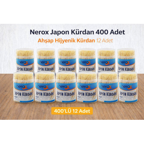 Nerox Japon K�rdan 400 Adet Ah�ap Hijyenik K�rdan 12 Adet