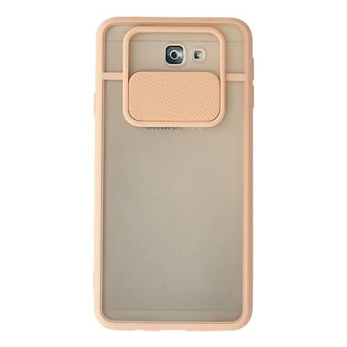 Galaxy J7 Prime K�l�f Palm Buzlu Kamera S�rg�l� Silikon - Pembe