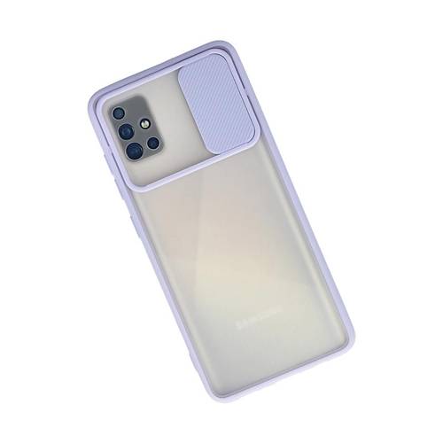 Galaxy A71 K�l�f Palm Buzlu Kamera S�rg�l� Silikon - Lila