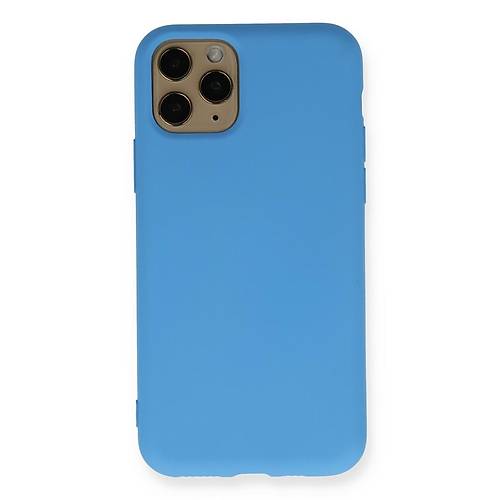 iPhone 11 Pro K�l�f Nano i�i Kadife Silikon - Mavi
