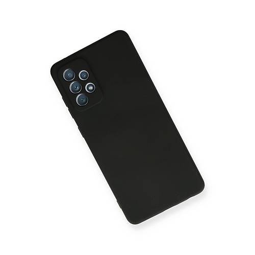 Galaxy A72 K�l�f Nano i�i Kadife Silikon - Siyah