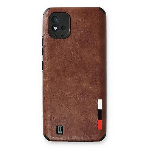 Realme C11 2021 K�l�f Loop Deri Silikon - Kahverengi