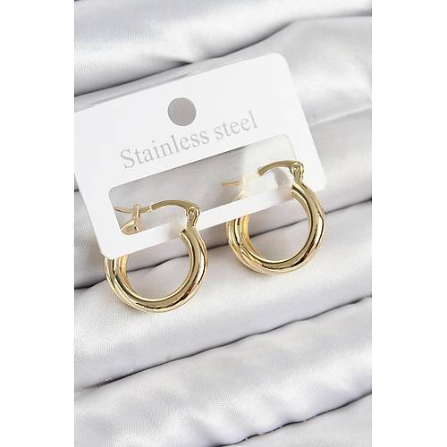 Pirin� Halka Model Gold Renk Kad�n K�pe