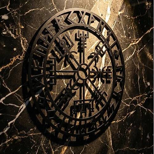 Viking Pusulas� Vegvisir Duvar Tablosu MDF Lazer Kesim Nordik Duvar S�s� Modern Dekor