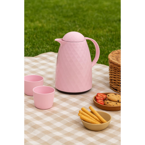 1 Lt Akrilik Soft Pembe �ay Termosu 12 Saat S�cak 24 Saat So�uk