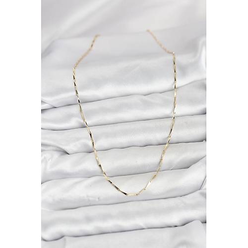 CM 14K Gold Renk �nce Kesim �ubuk Model Zincir Kad�n Kolye