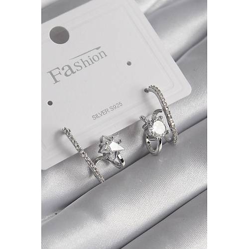 Pirin� G�m�� Renk Zirkon Ta�l� Kad�n K�pe