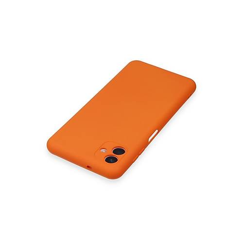 Galaxy A04 K�l�f Nano i�i Kadife Silikon - Turuncu