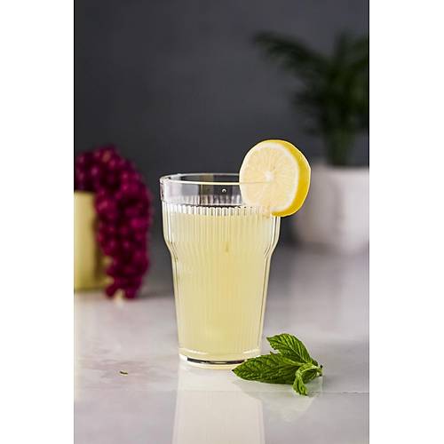Akrilik �effaf Tekli Uzun Bardak & Su Me�rubat Barda�� 400 ml ( Cam De�ildir )