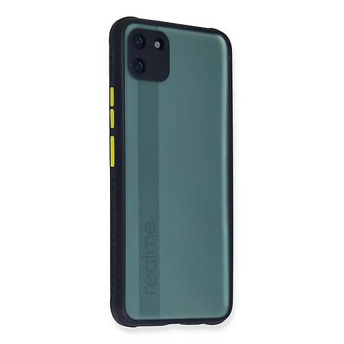 Realme C11 K�l�f Miami �effaf Silikon - Lacivert