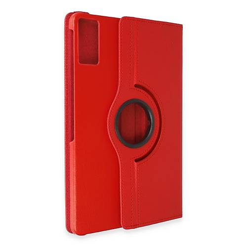 Redmi Pad SE K�l�f 360 Tablet Deri K�l�f - K�rm�z�