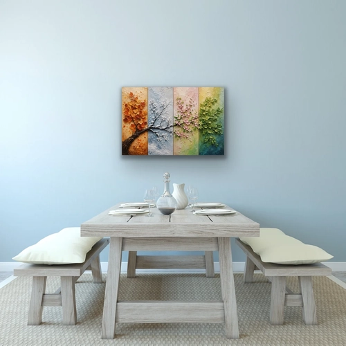4 Mevsim A�a� Kanvas Tablo 40X60 CM