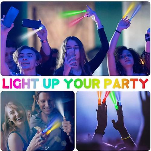 Led I��kl� Renkli P�sk�ll� Parmak I���� 4 Renk 4 Adet