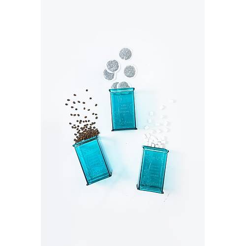 Akrilik Aquamarin �eker Kahve �ay Kavanozu 500 Ml (Vakum Kapak )
