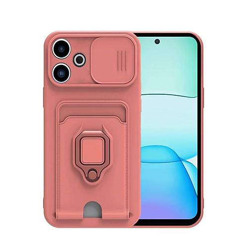 Redmi 13 4G K�l�f Zuma Kartvizitli Y�z�kl� Silikon - Pembe