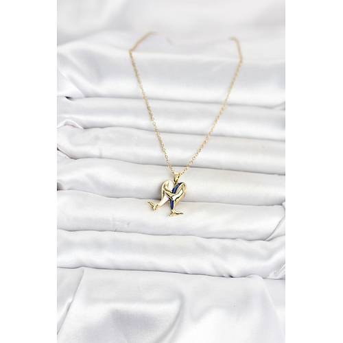 316L �elik Zincir Gold Renk Dolphin Model Kad�n Kolye