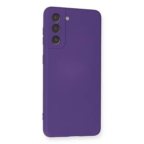 Galaxy S21 K�l�f Nano i�i Kadife Silikon - Mor