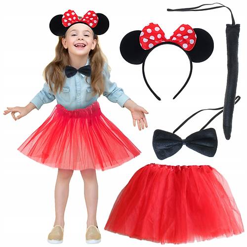 Minnie Mouse Kost�m Seti Etek Ta� Kuyruk Papyon G�steri Seti