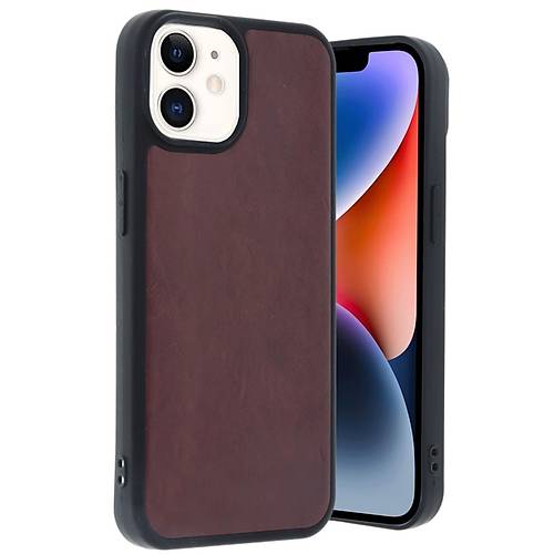 iPhone 11 K�l�f Aras Deri Kapak - Bordo
