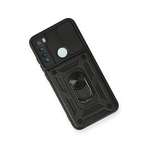 Redmi Note 8 K�l�f Pars Lens Y�z�kl� Silikon - Siyah