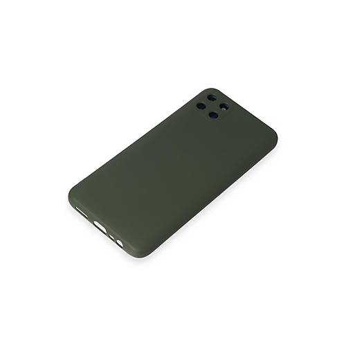 Realme C11 K�l�f Nano i�i Kadife Silikon - Koyu Ye�il