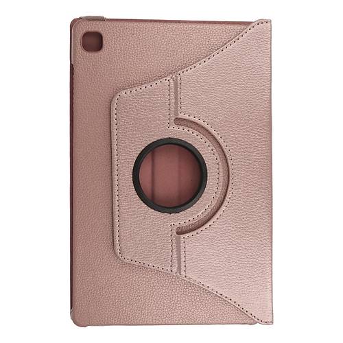 Galaxy P610 Tab S6 Lite 10.4 K�l�f 360 Tablet Deri K�l�f - Rose Gold