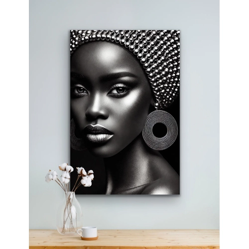 Afrikal� Siyahi Kad�n Kanvas Tablo 70x100