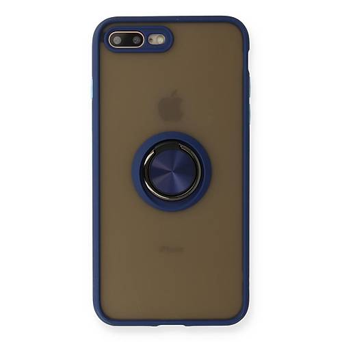 iPhone 7 Plus K�l�f Montreal Y�z�kl� Silikon Kapak - Lacivert