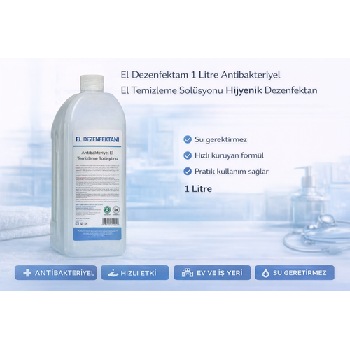 El Dezenfektan� 1 Litre Antibakteriyel El Temizleme Sol�syonu Hijyenik Dezenfektan 1 ADET