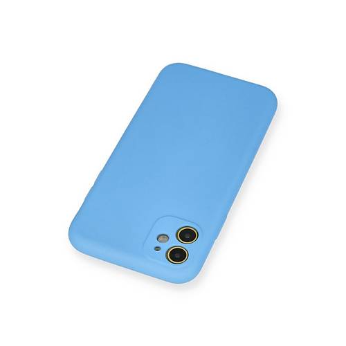 iPhone 11 K�l�f Nano i�i Kadife Silikon - Mavi