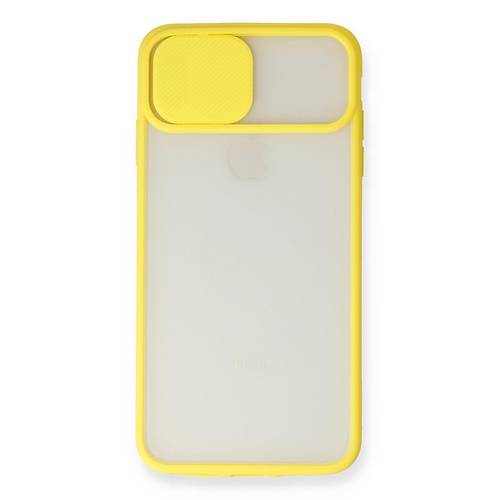 iPhone X K�l�f Palm Buzlu Kamera S�rg�l� Silikon - Sar�