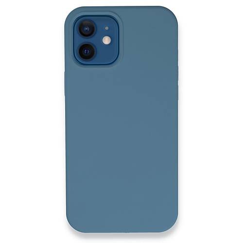 iPhone 12 K�l�f Lansman Legant Silikon - A��k Mavi
