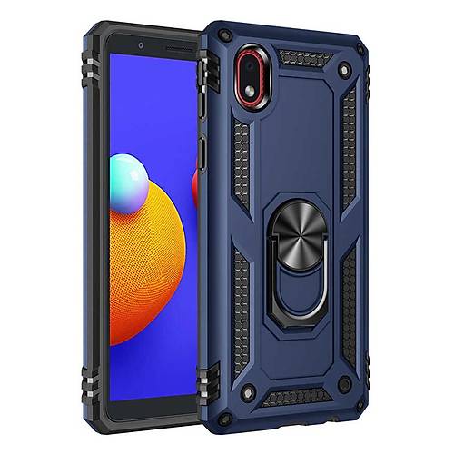 Galaxy A01 Core K�l�f Sofya Y�z�kl� Silikon Kapak - Lacivert
