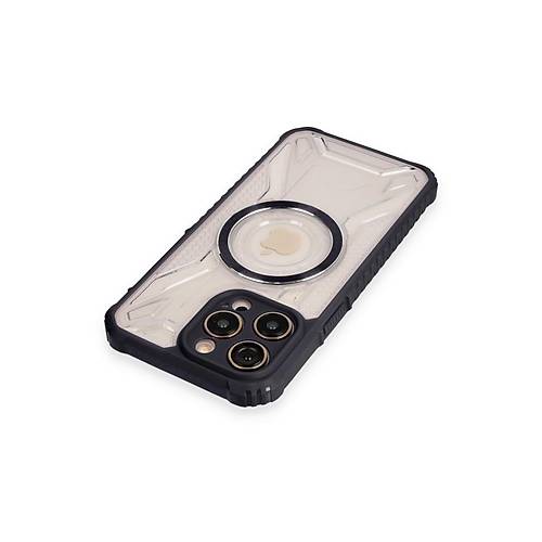 iPhone 12 Pro K�l�f Prag Magneticsafe Kapak - Siyah