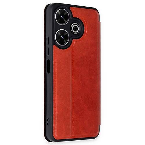 Redmi 13 4G K�l�f Flip Cover - K�rm�z�