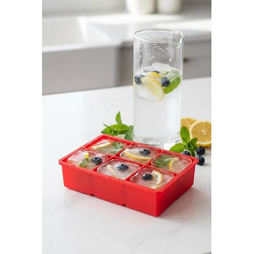 6 Hazneli Silikon Buz Kal�b� & �ok Ama�l� Buzluk Ve Dondurucu Organizeri 11x16 cm