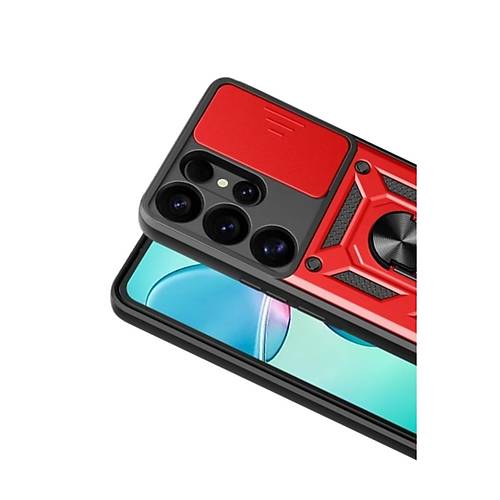 Galaxy S26 Ultra Pars Lens Y�z�kl� Silikon - K�rm�z�