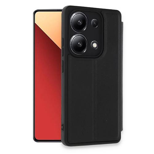 Redmi Note 13 4G K�l�f Flip Cover - Siyah