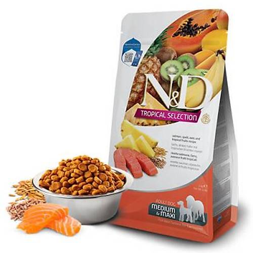 N&D Tropical Selection Somonlu ve Tropikal Meyveli Orta ve B�y�k Irk Yeti�kin K�pek Mamas� 10 Kg